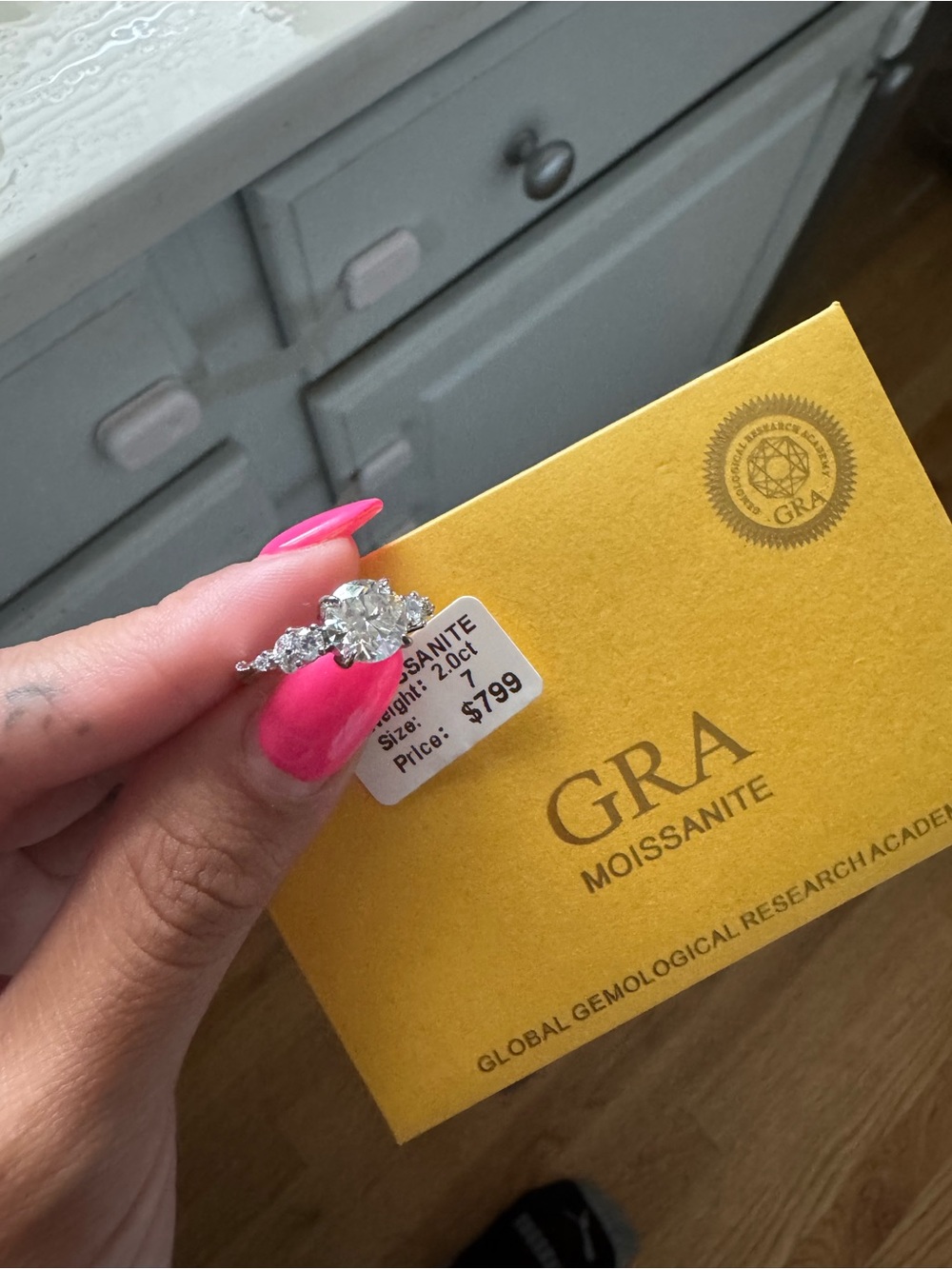 2.0ct Moissanite Engagement Ring - size 7